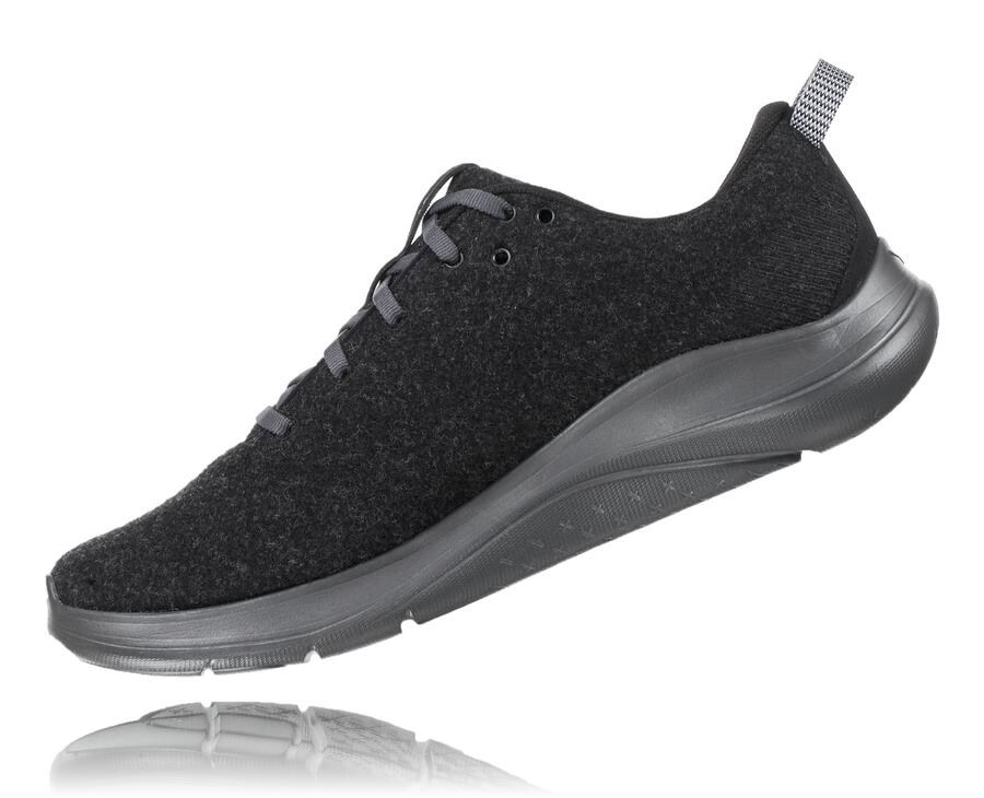 Tenis Hoka One One Masculino Pretas - Hupana Flow Wool - 190-HJDCSL